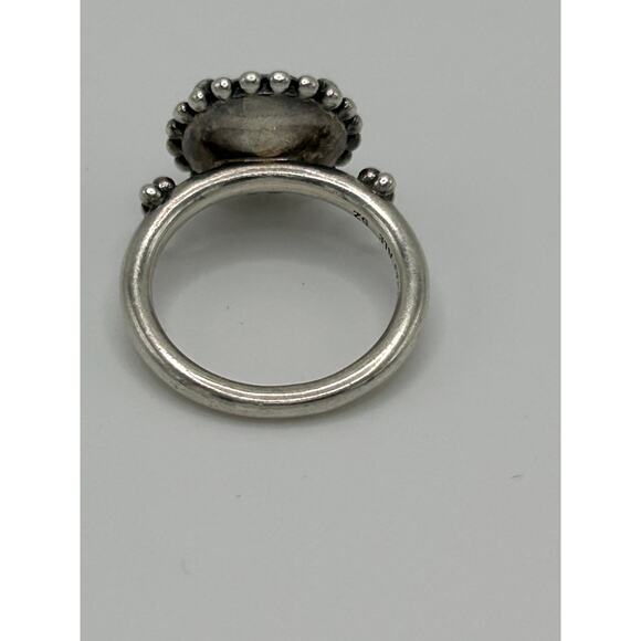 Vintage Sterling Pandora Ring with Blue Stone Size 6 - Picture 10 of 12